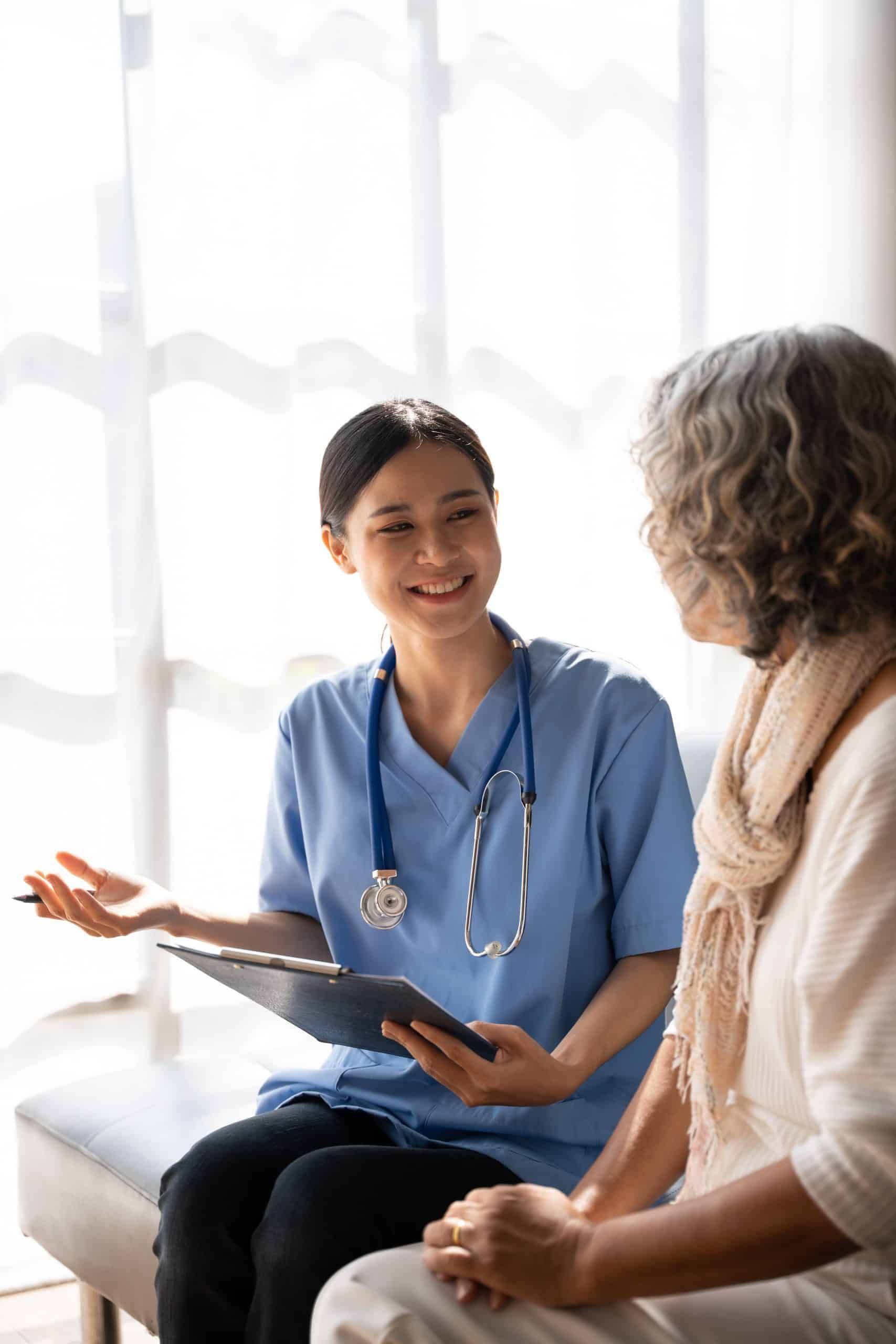 A health professional & client talk during Addiction and Mental Health Treatment in Kentucky and Tennessee