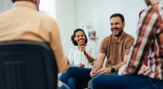 A group therapy session at one of the leading drug and alcohol treatment centers in Kentucky, fostering connection and support for individuals on their recovery journey.