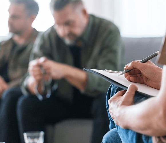 A group therapy session in progress at the Drug and Alcohol Rehab Center in Murfreesboro, fostering peer support and understanding.