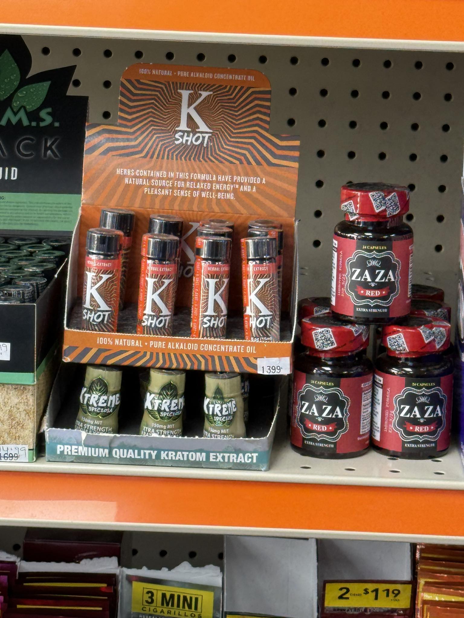 Kratom shot product sold in a small liquid bottle